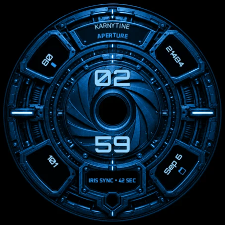 Karnytine Aperture in Karnytine Blue, active display