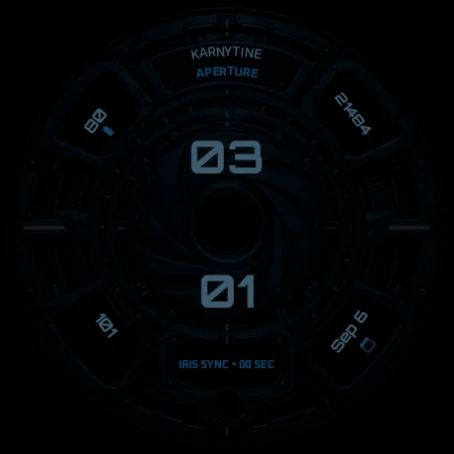 Karnytine Aperture in Karnytine Blue, always-on display