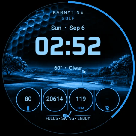 Karnytine Golf in Tour Blue, active display