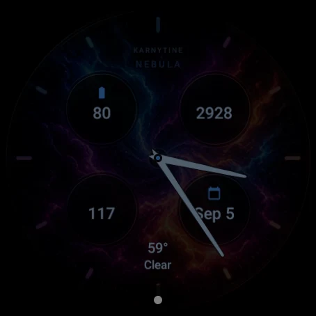 Karnytine Nebula in Nebula Blue, always-on display