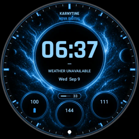 Karnytine Nova Digital in Karnytine Blue, active display